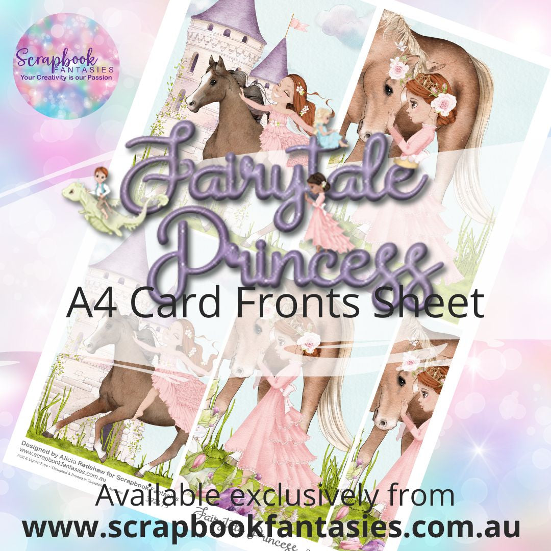 Fairytale Princess A4 Card Fronts Sheet - Princess in Pink 1A 392475