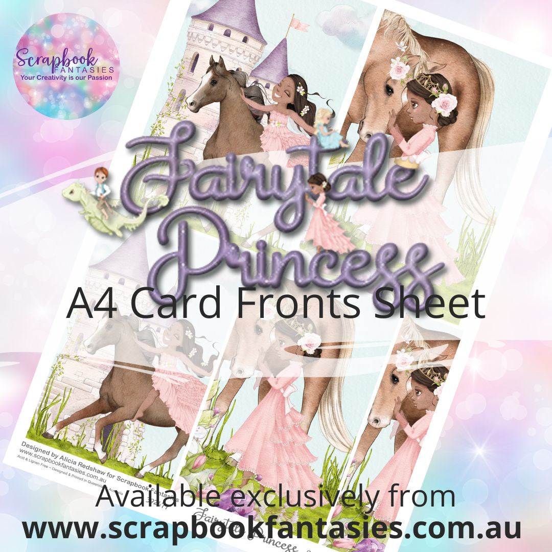 Fairytale Princess A4 Card Fronts Sheet - Princess in Pink 1C 392477