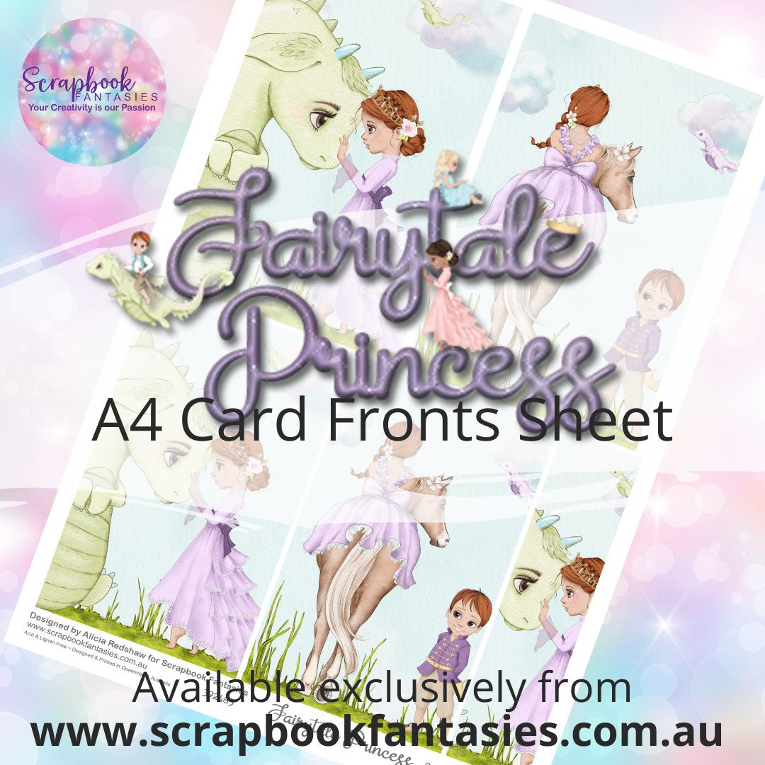 Fairytale Princess A4 Card Fronts Sheet - Princess in Purple 3A 392485