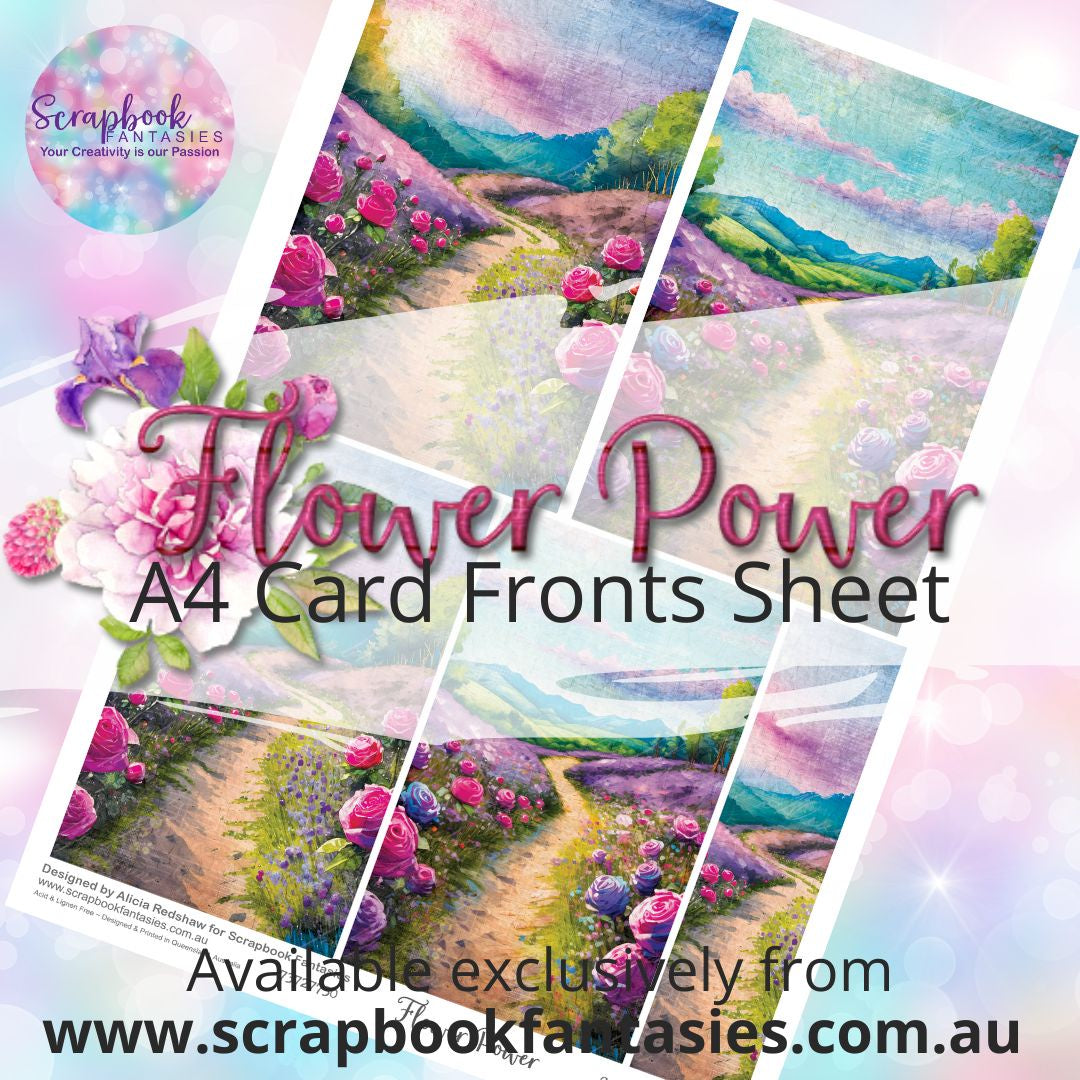 Flower Power A4 Card Fronts Sheet - Path to Happiness 73727730