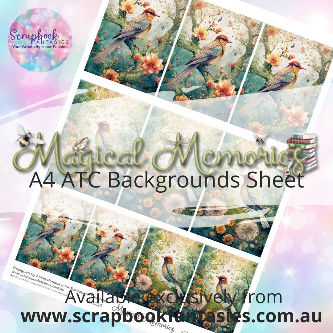 Magical Memories A4 ATC Backgrounds Sheet - Birds 1 667240