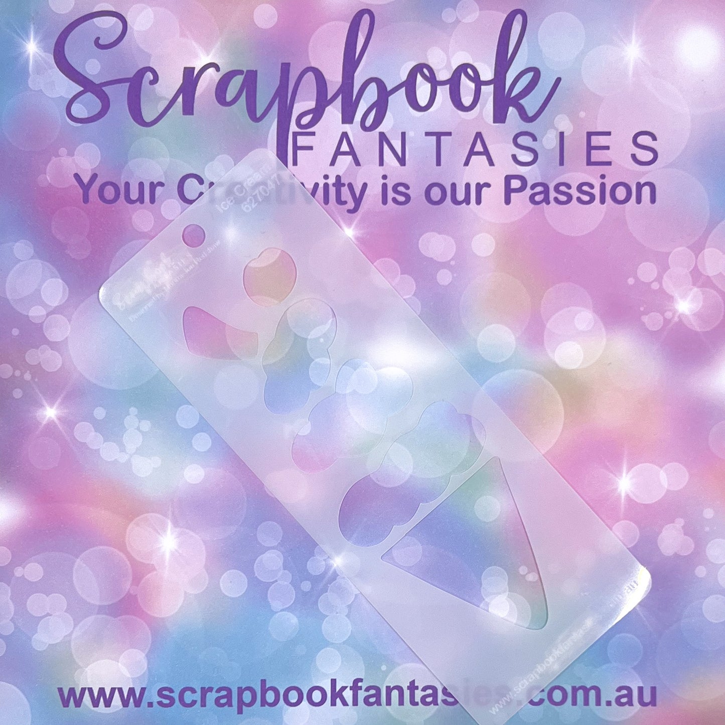Scrapbook Fantasies Mini Border Stencil Template Mask - 2.25”x5.5” - Ice Cream 627047