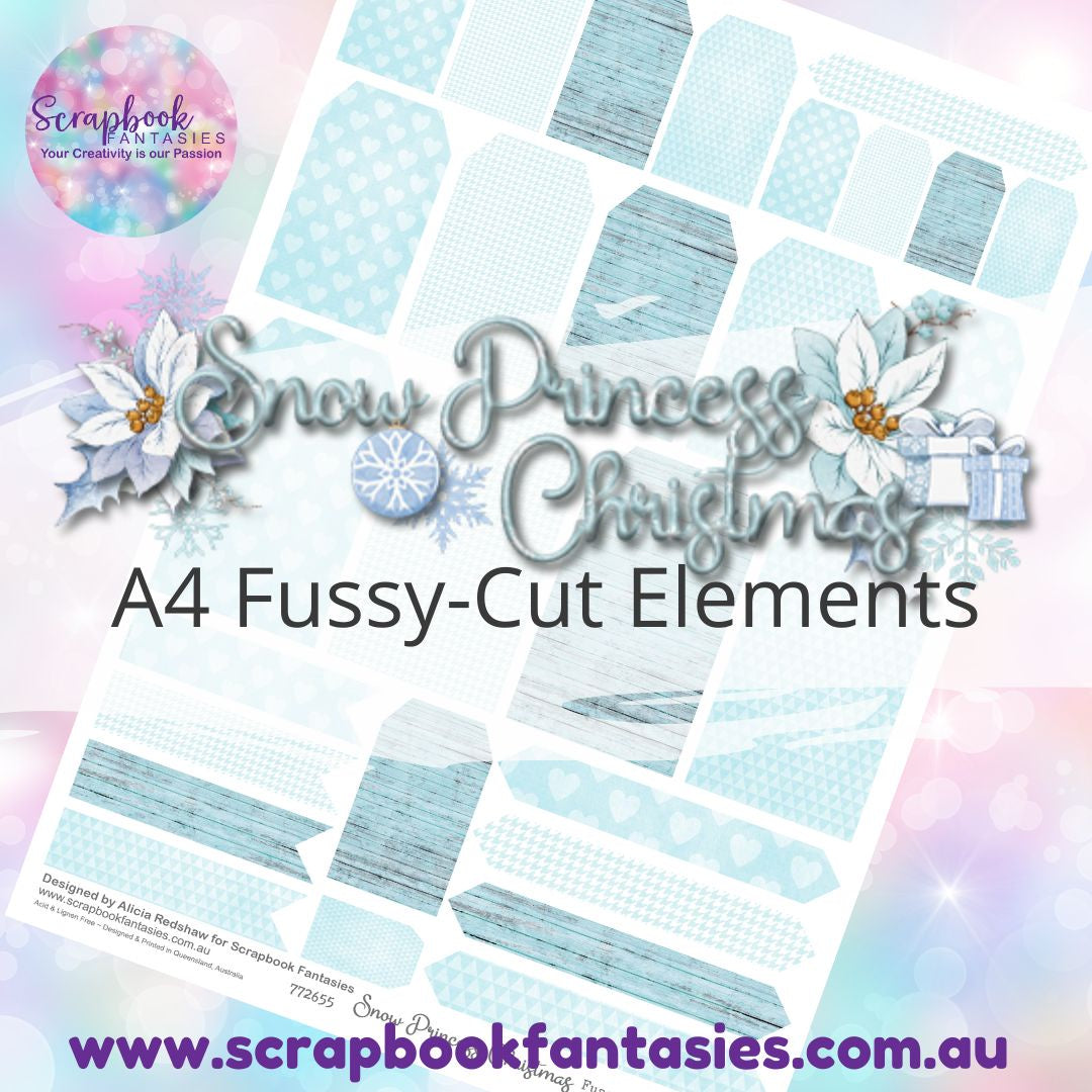 Snow Princess Christmas A4 Colour Fussy-Cut Elements - Mint Tags & Tabs 772655