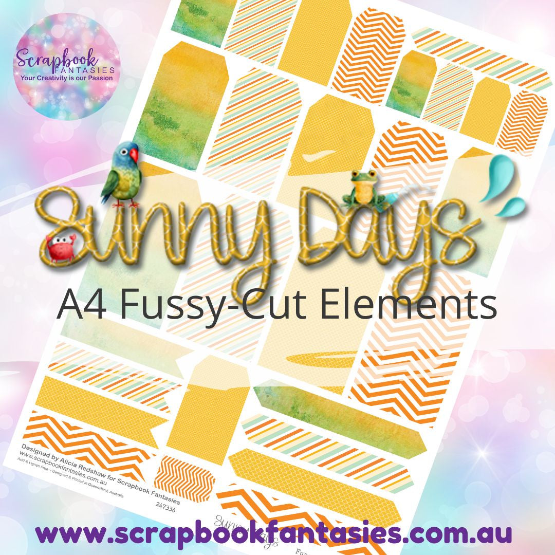 Sunny Days A4 Colour Fussy-Cut Elements - Tags & Tabs 2 247336