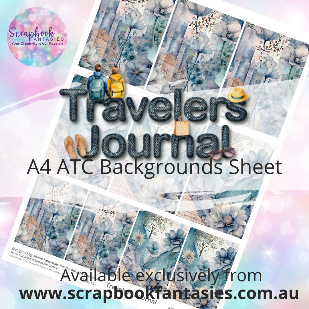 Travelers Journal A4 ATC Backgrounds Sheet - Travelers Collage 1 388534