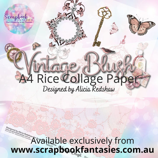Vintage Blush A4 Rice Collage Paper - Collage Elements 822407