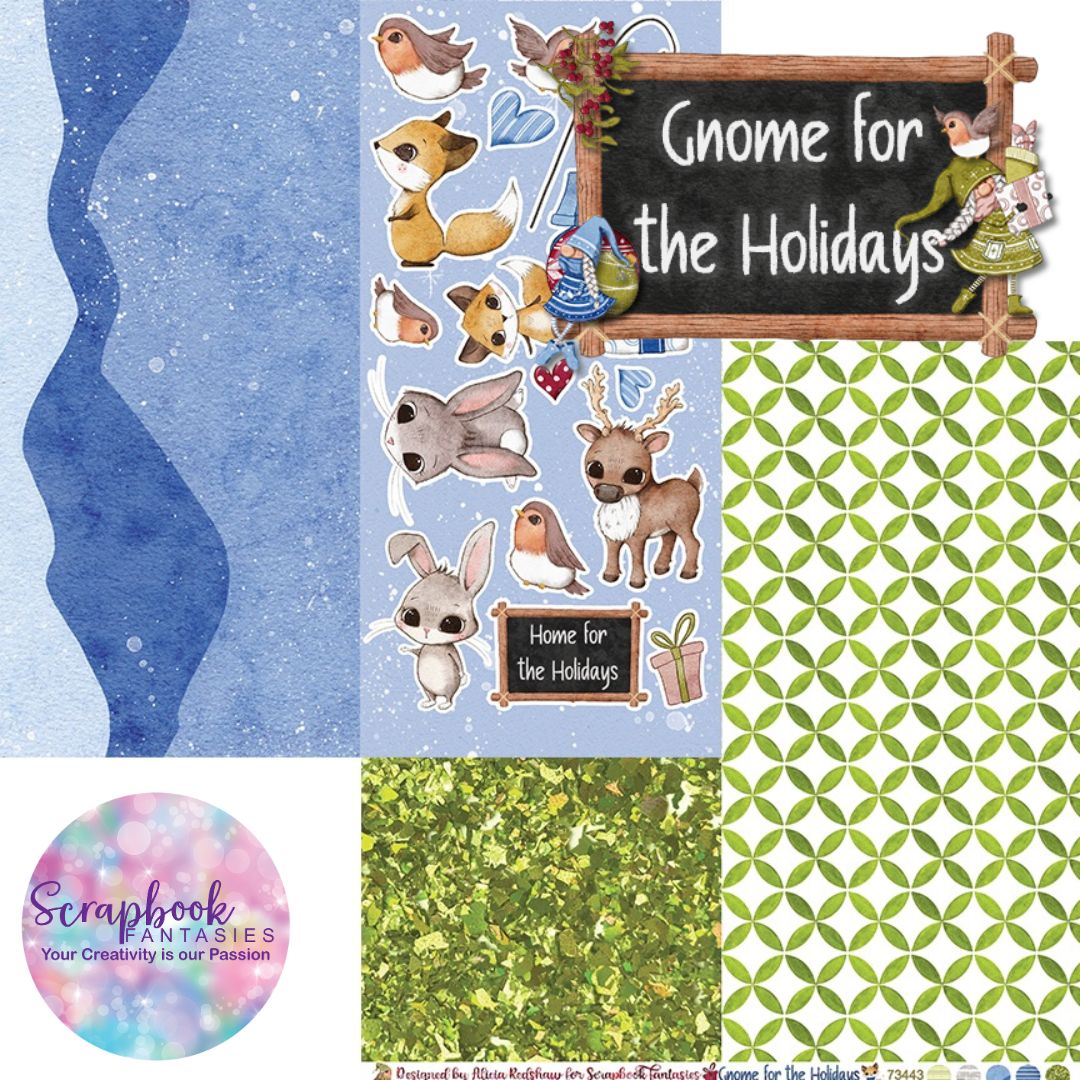 Gnome for the Holidays 12x12 Double-Sided Patterned Paper 3