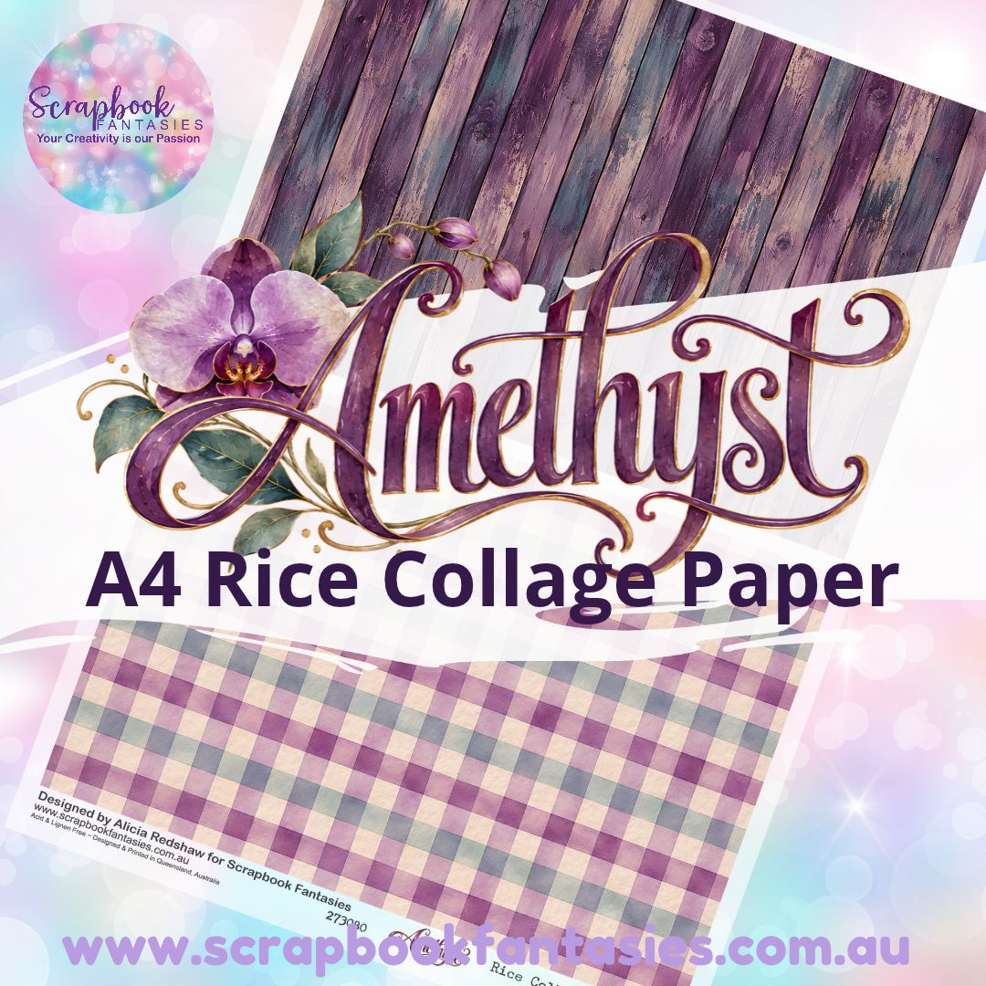 Amethyst A4 Rice Collage Paper - Halves 5 273080
