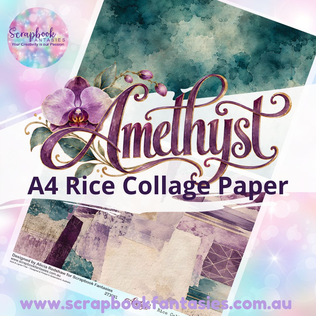 Amethyst A4 Rice Collage Paper - Halves 6 273081