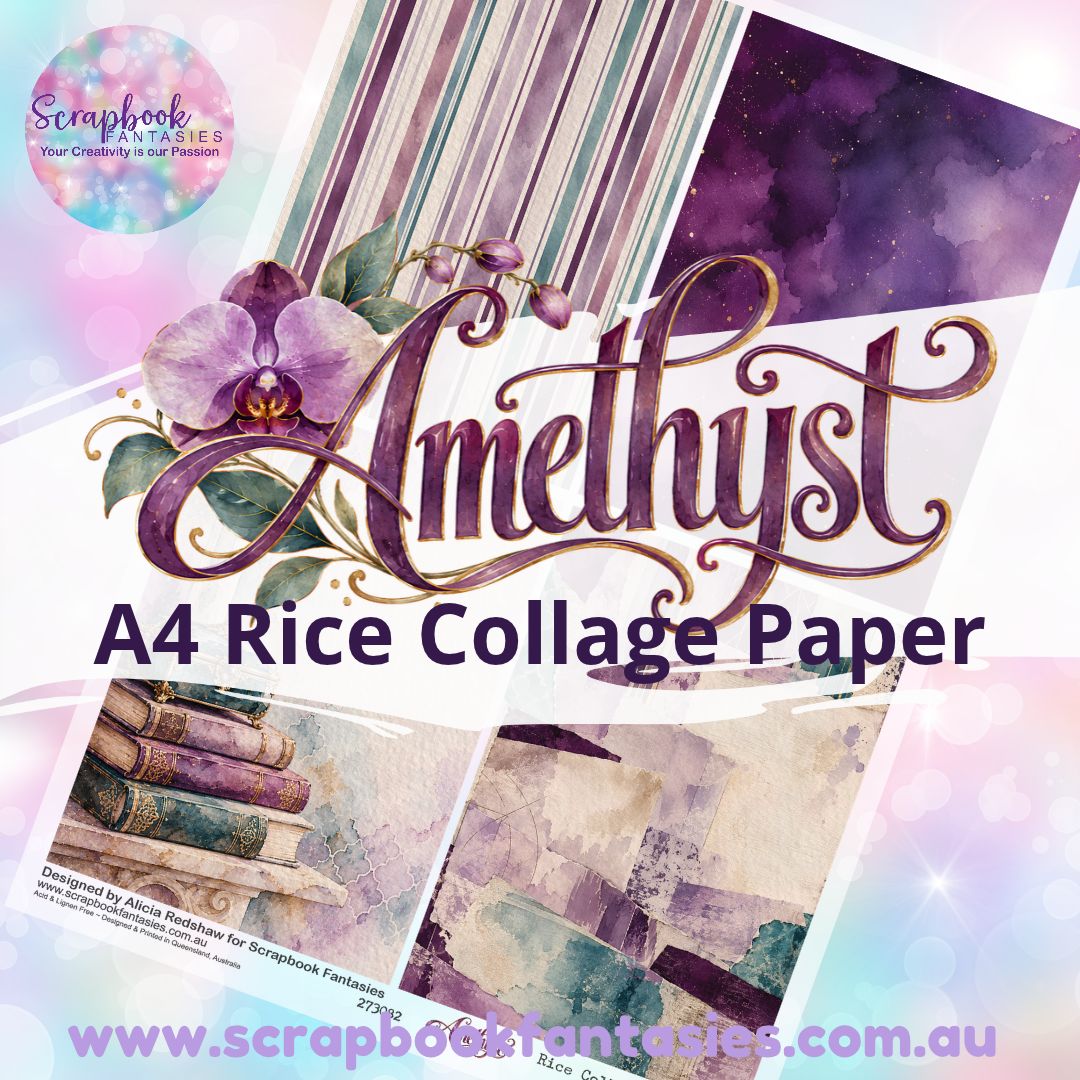 Amethyst A4 Rice Collage Paper - Quarters 1 273082