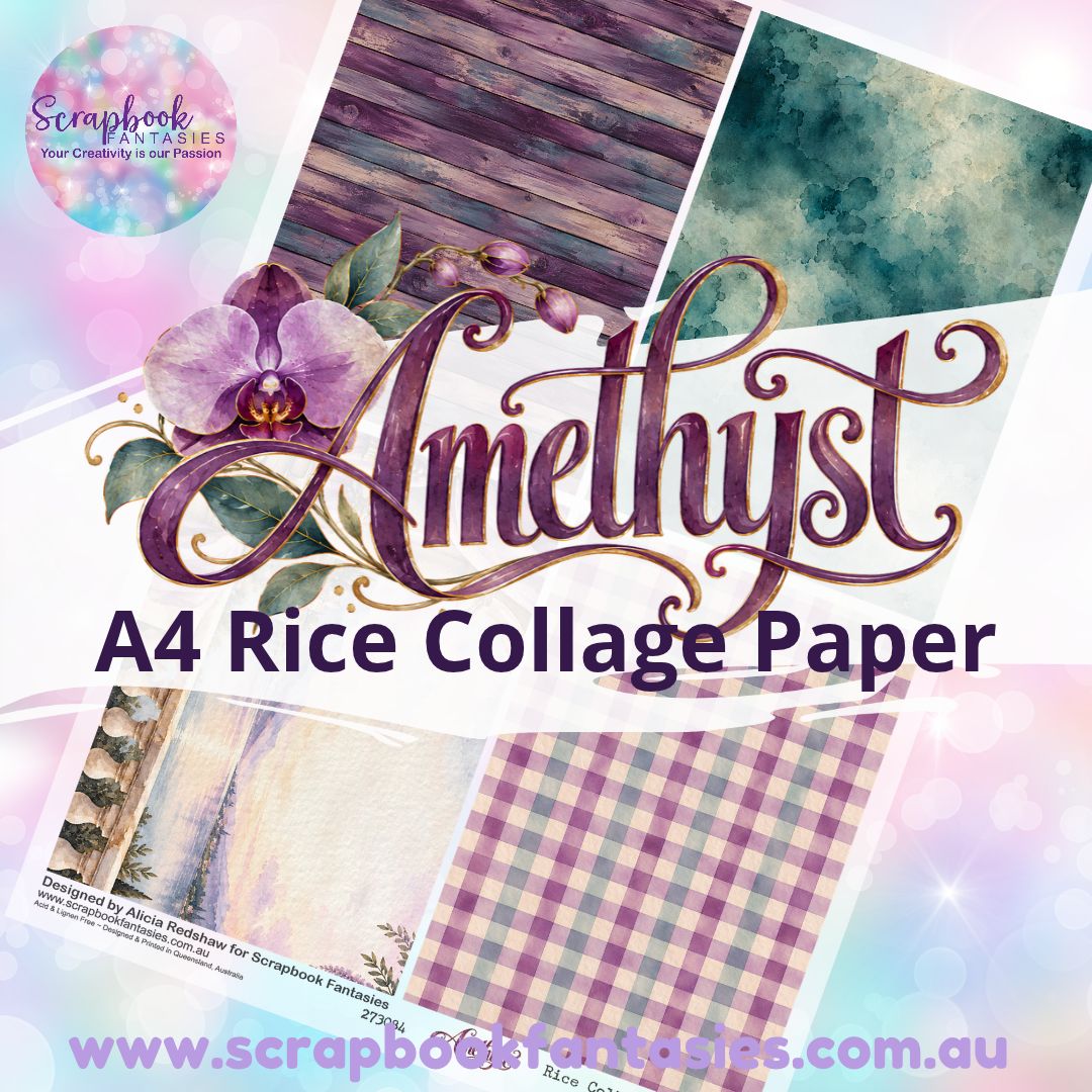 Amethyst A4 Rice Collage Paper - Quarters 3 273084