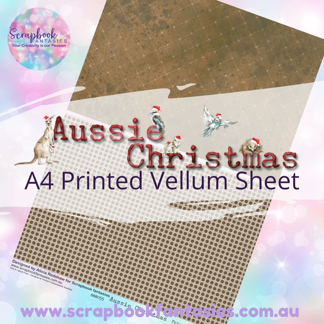 Aussie Christmas A4 Printed Vellum Sheet - Halves 5 888055