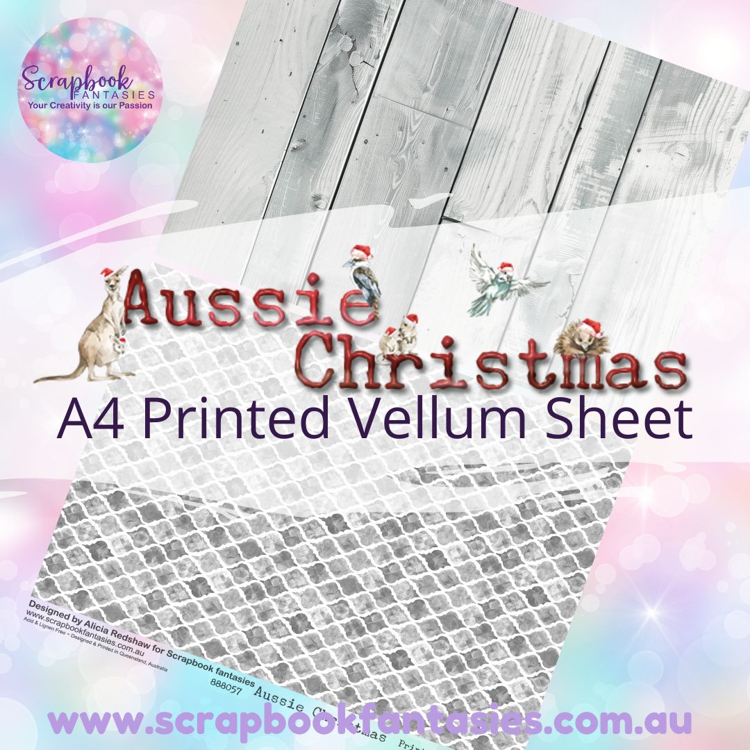 Aussie Christmas A4 Printed Vellum Sheet - Halves 7 888057