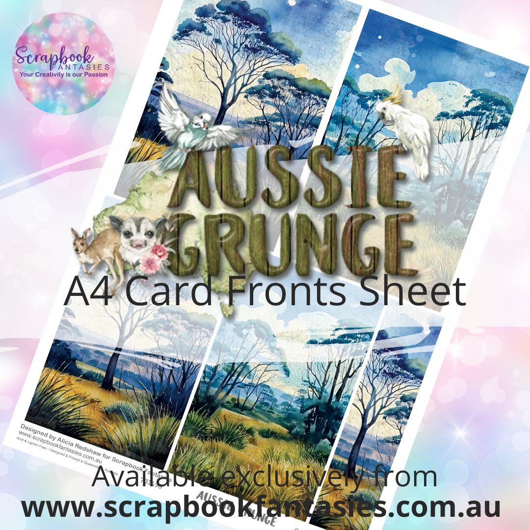 Aussie Grunge A4 Card Fronts Sheet - Bushland 2 731498