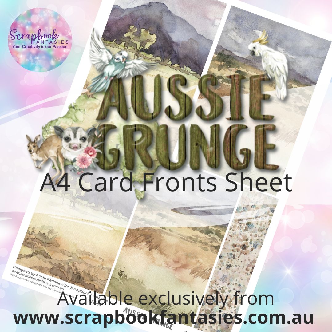 Aussie Grunge A4 Card Fronts Sheet - Scenery 2 731451