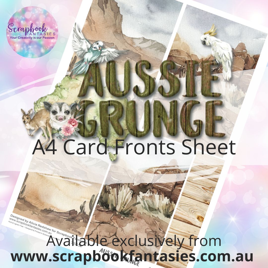Aussie Grunge A4 Card Fronts Sheet - Scenery 3 731452