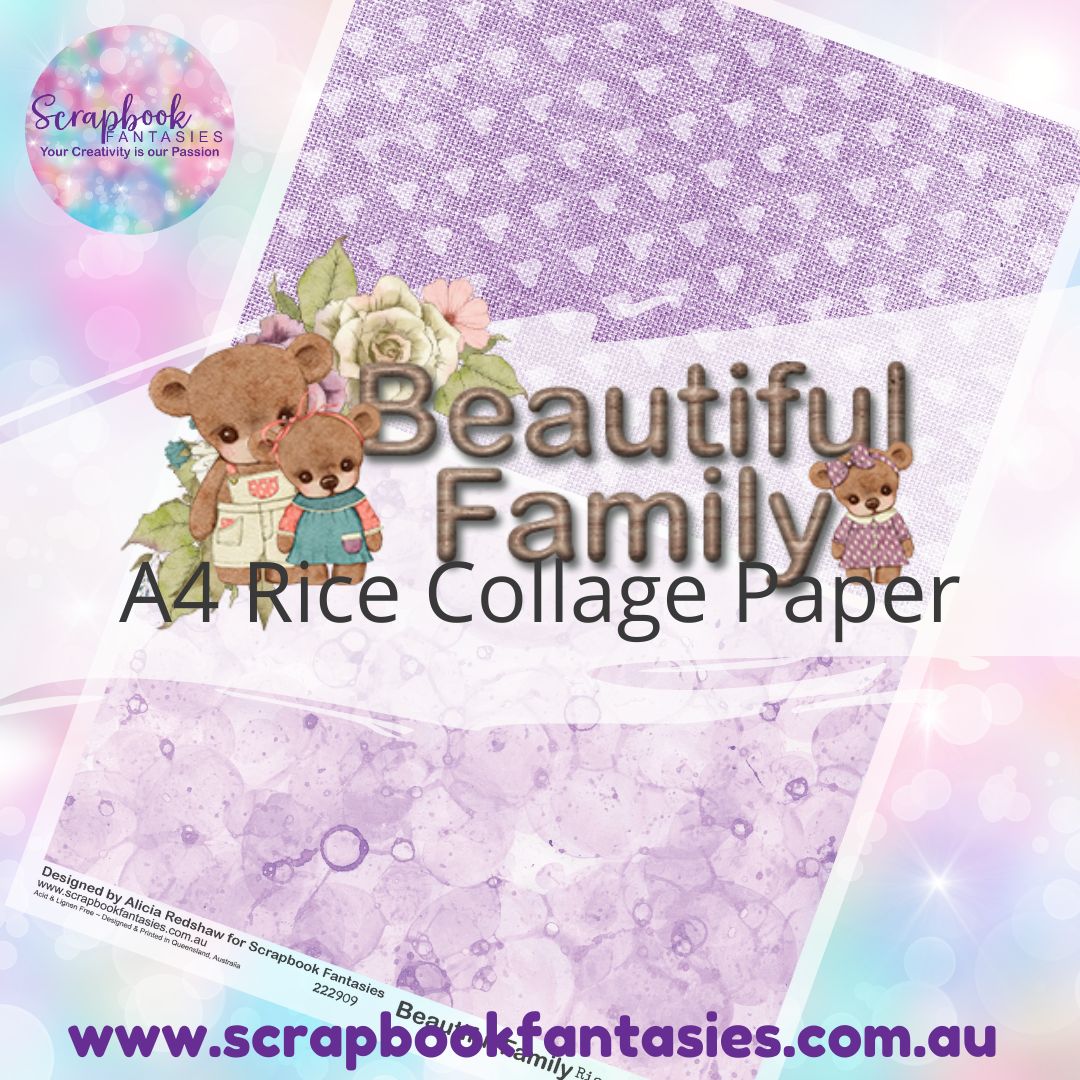Beautiful Family A4 Rice Collage Paper - Halves 1 222909