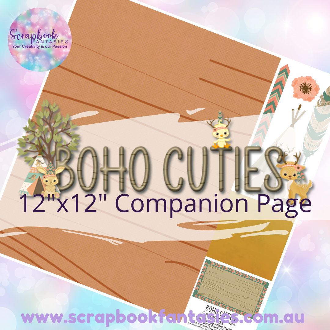 Boho Cuties 12"x12" Single-sided Companion Page - Rust 242212