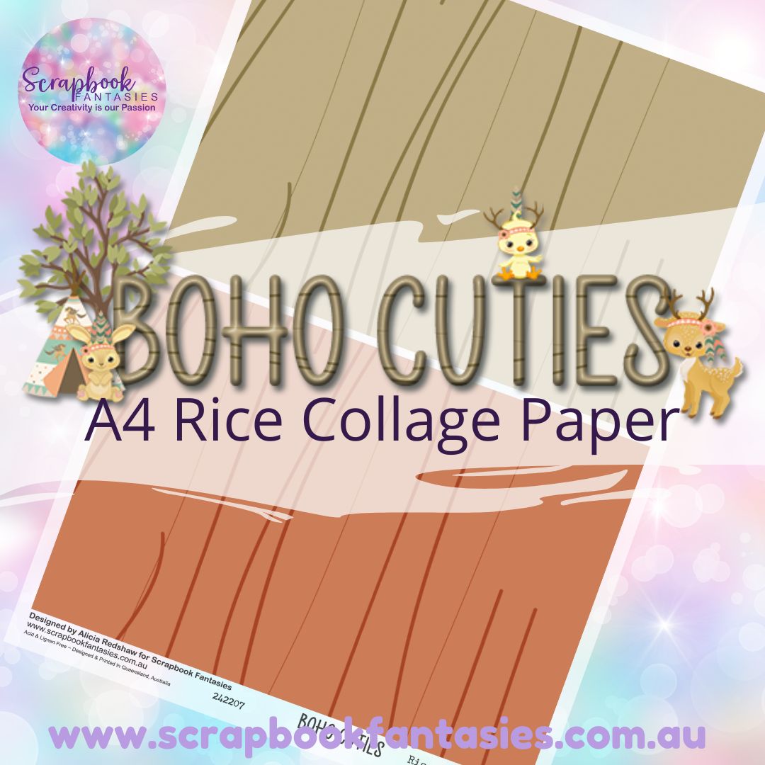 Boho Cuties A4 Rice Collage Paper - Halves 1 242207
