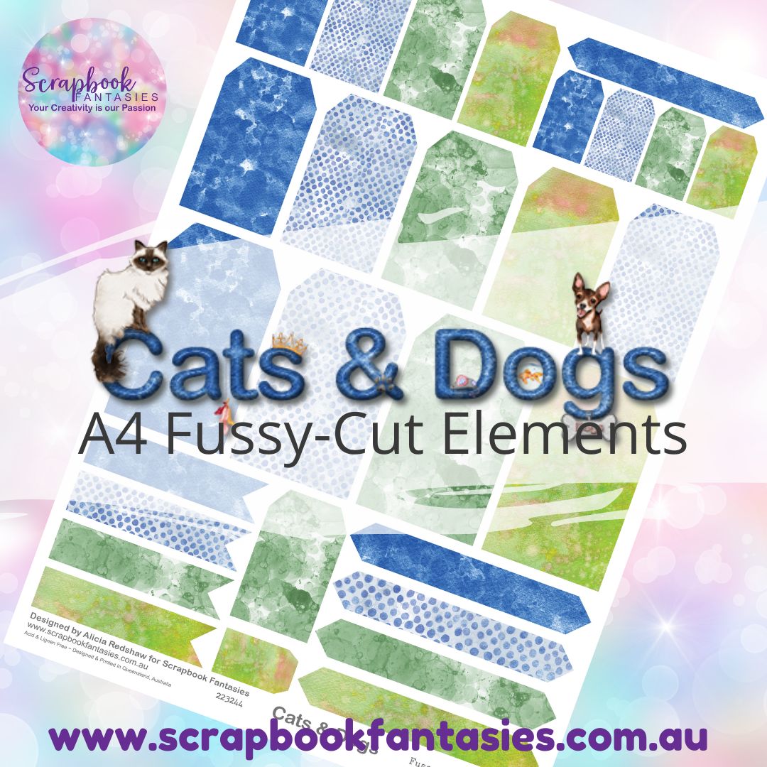 Cats & Dogs A4 Colour Fussy-Cut Elements - Tags & Tabs 1 223244