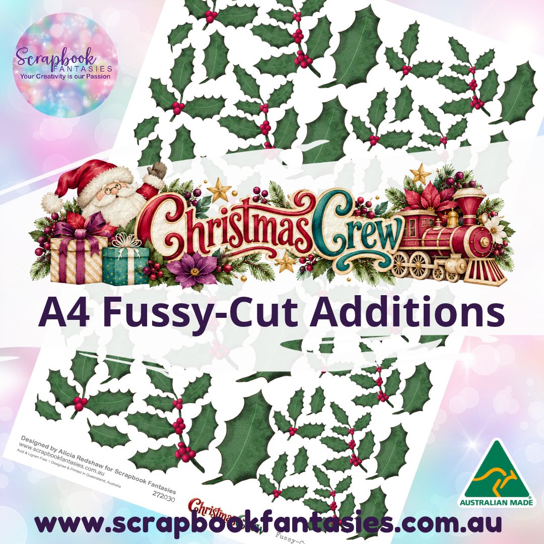 Christmas Crew A4 Colour Fussy-Cut Additions - Holly Leaves 272030