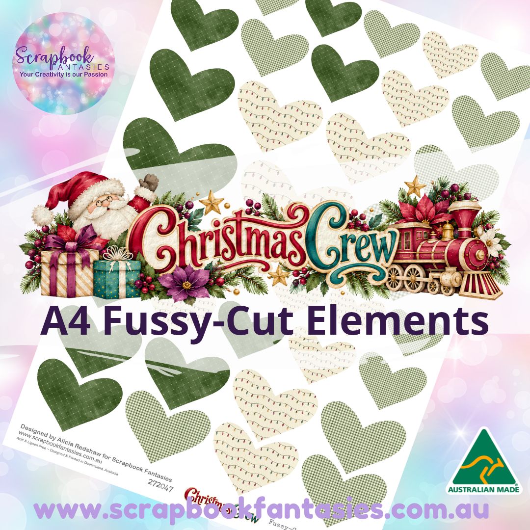 Christmas Crew A4 Colour Fussy-Cut Elements - Hearts 2-2 272047