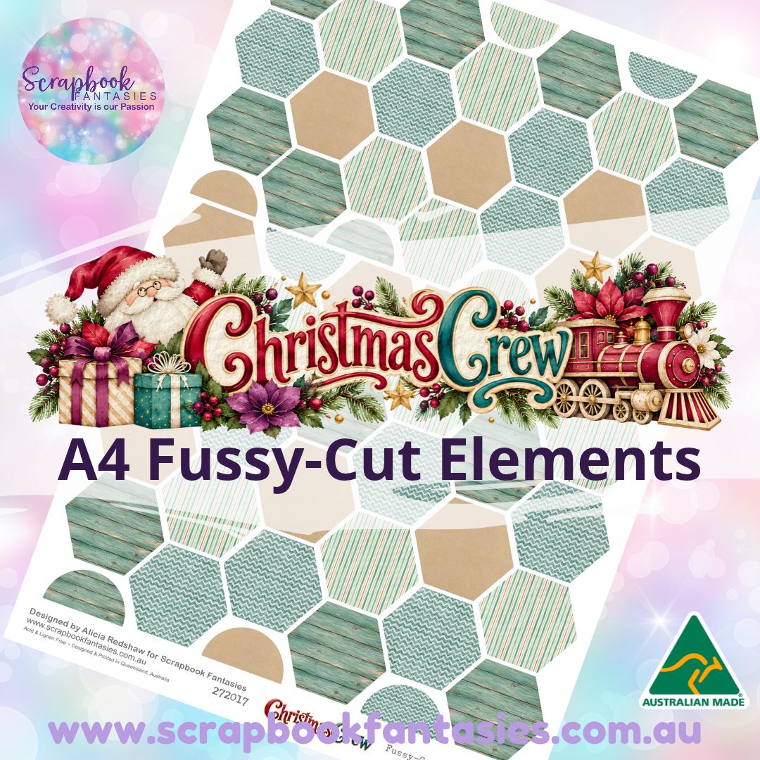 Christmas Crew A4 Colour Fussy-Cut Elements - Hexagons 1 272017