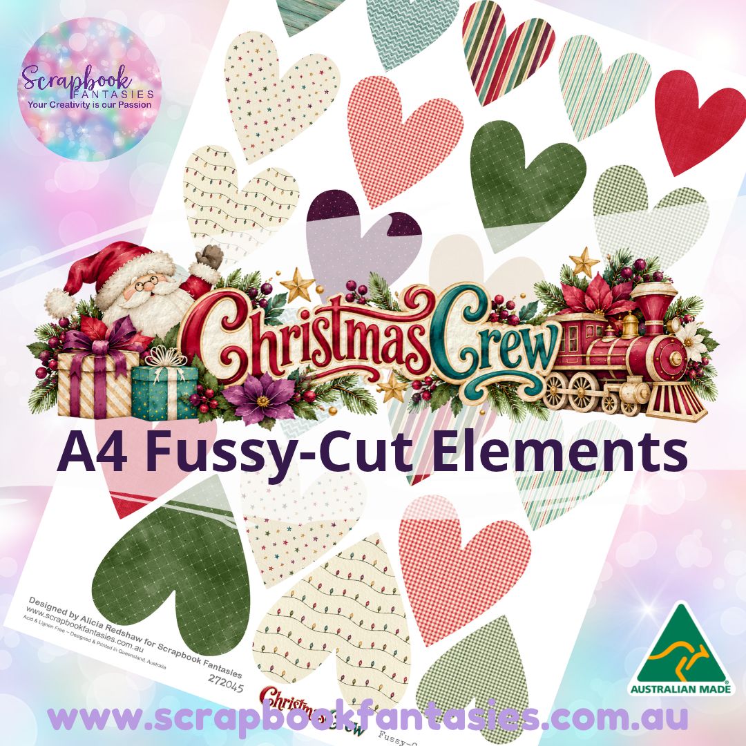 Christmas Crew A4 Colour Fussy-Cut Elements - Large Hearts 1 272045
