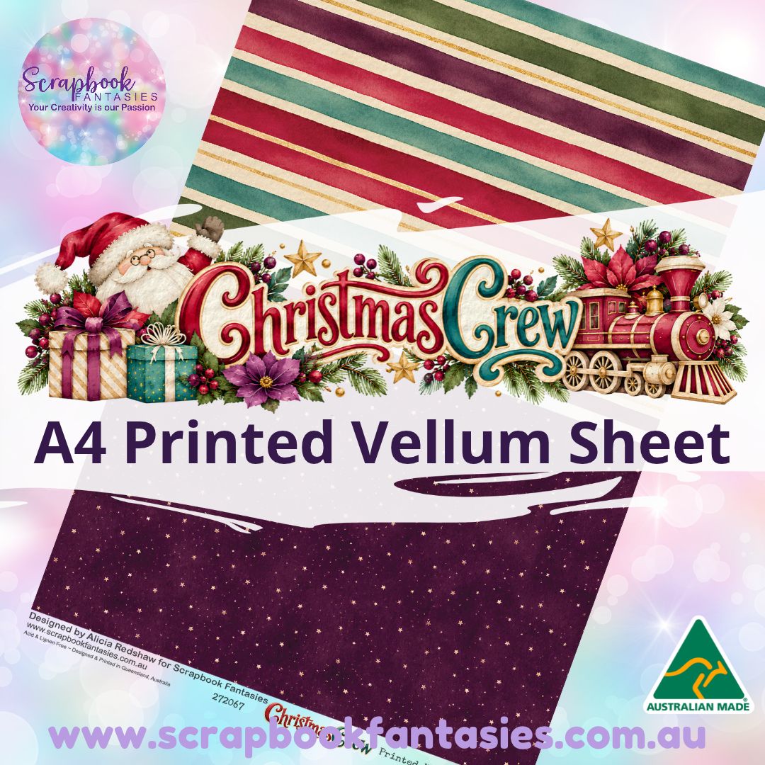 Christmas Crew A4 Printed Vellum Sheet - Halves 1 272067