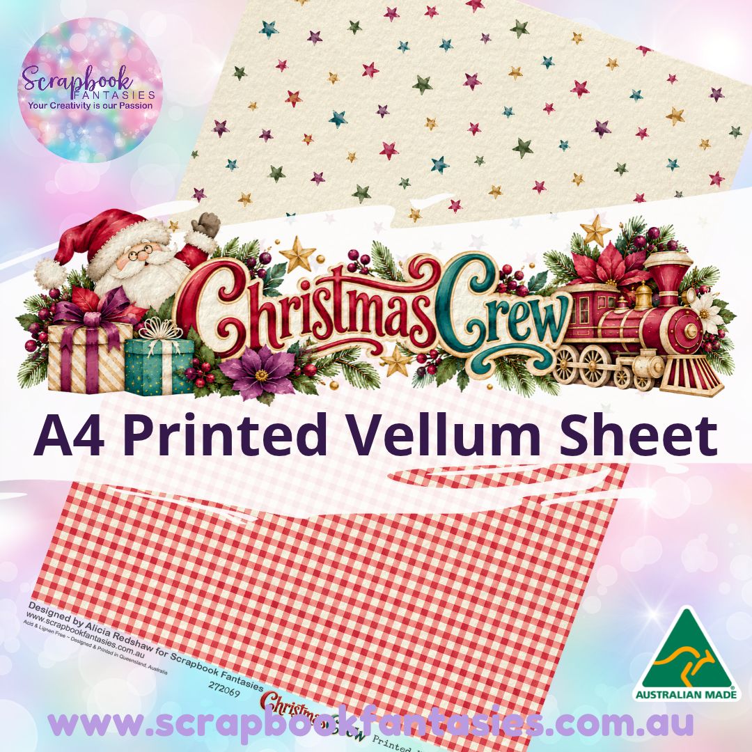 Christmas Crew A4 Printed Vellum Sheet - Halves 3 272069