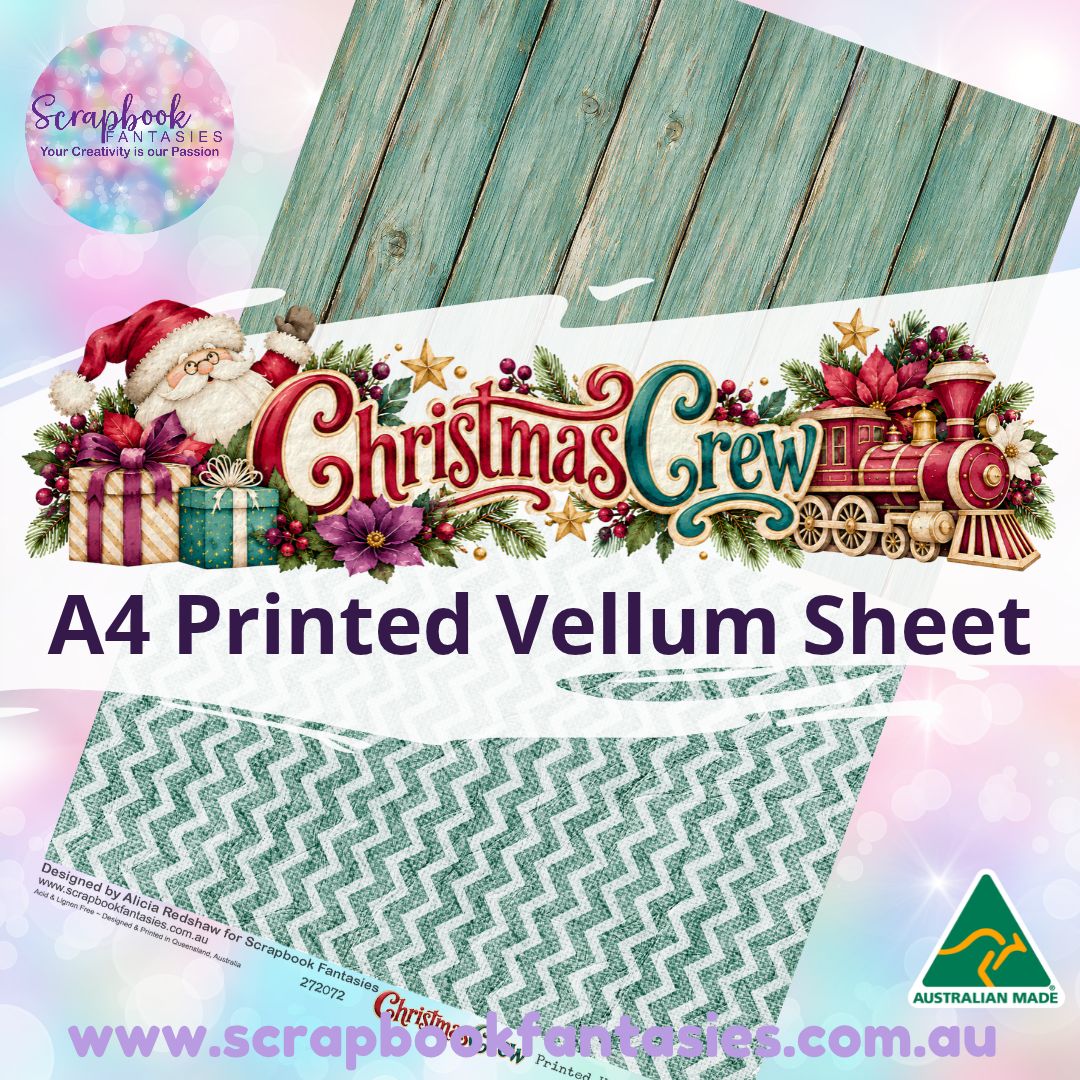 Christmas Crew A4 Printed Vellum Sheet - Halves 6 272072