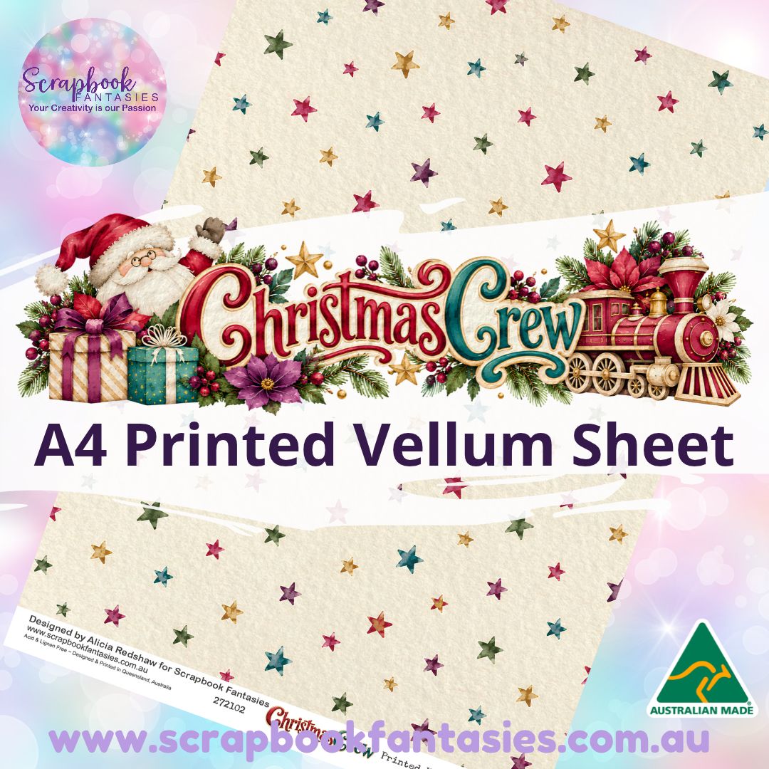 Christmas Crew A4 Printed Vellum Sheet - Stars 272102