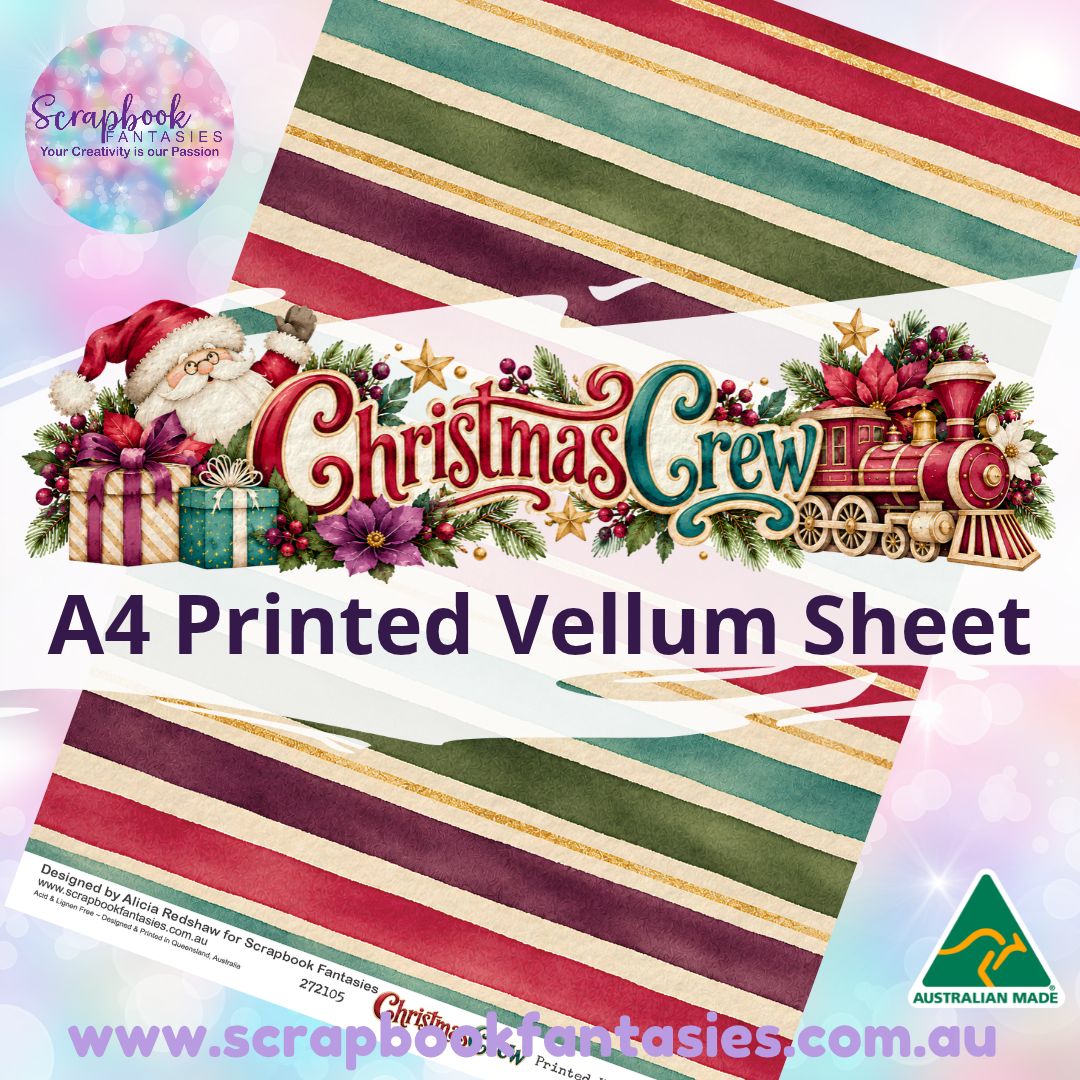 Christmas Crew A4 Printed Vellum Sheet - Stripes 272105
