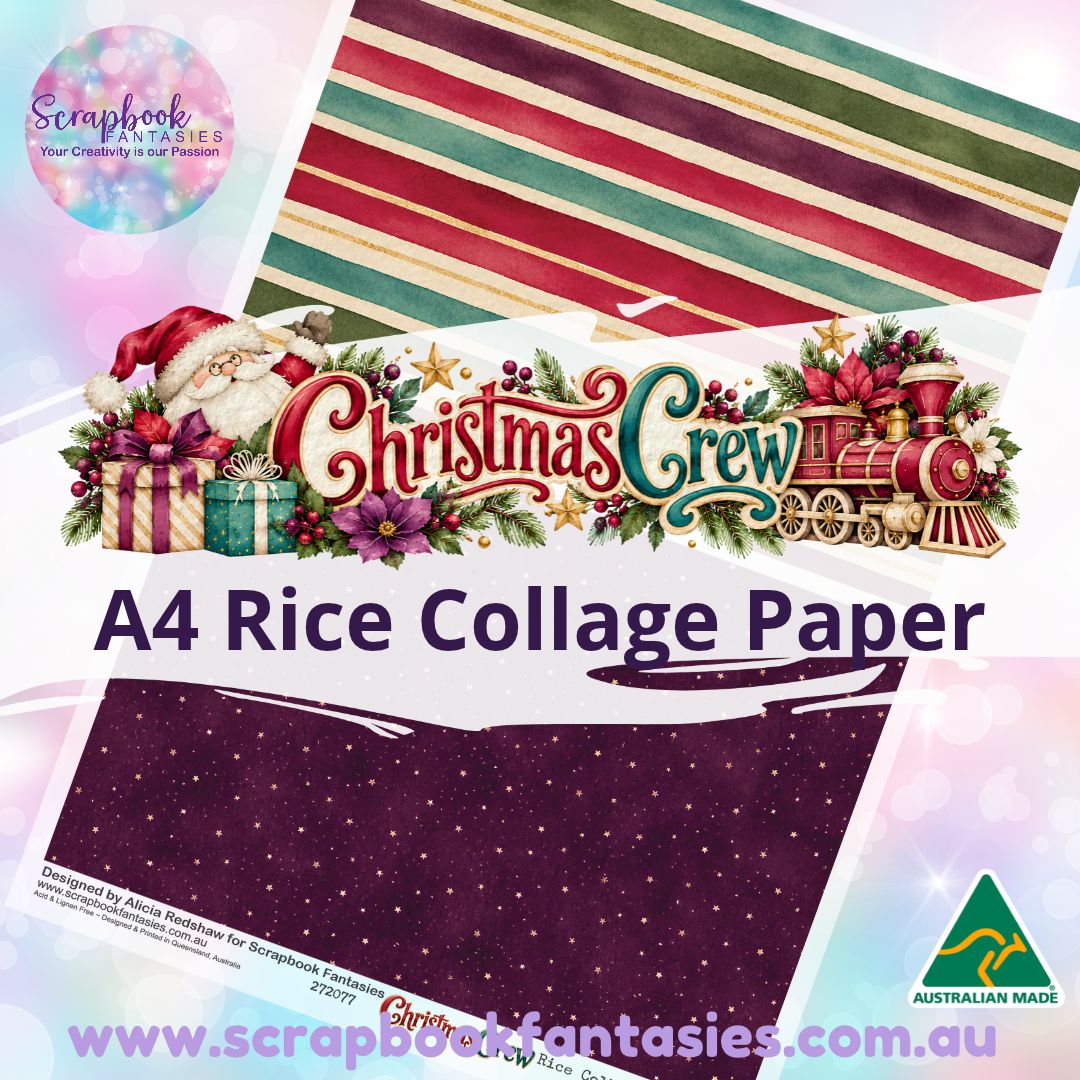 Christmas Crew A4 Rice Collage Paper - Halves 1 272077