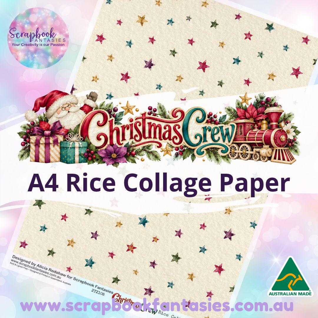 Christmas Crew A4 Rice Collage Paper - Stars 272108