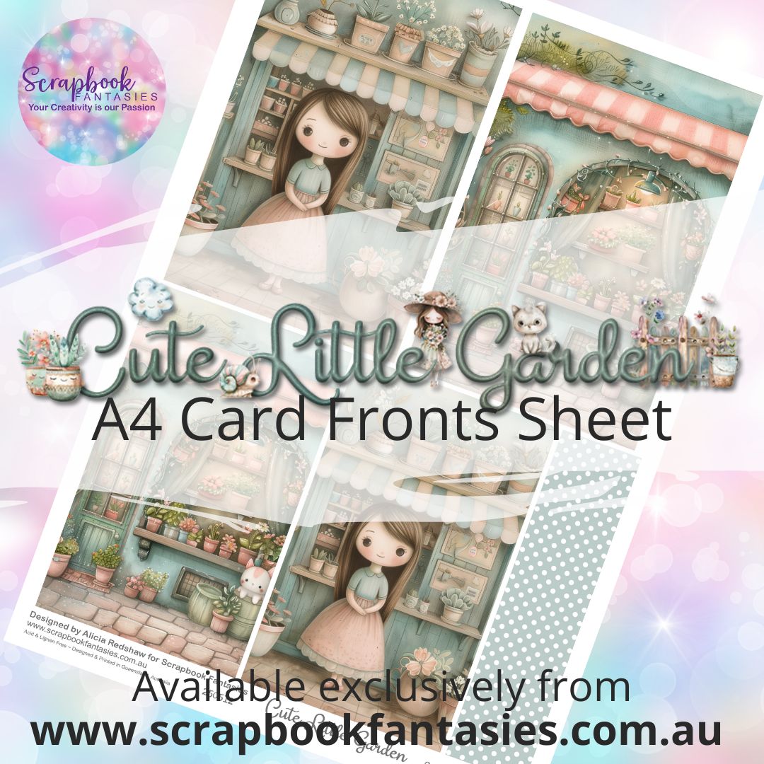 Cute Little Garden A4 Card Fronts Sheet - Cards 1 250512