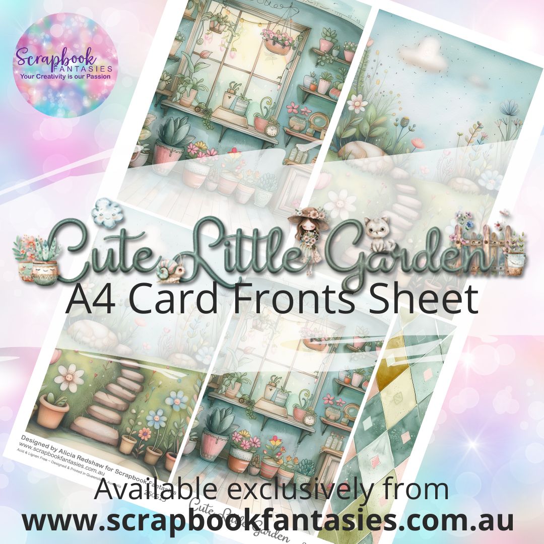 Cute Little Garden A4 Card Fronts Sheet - Cards 2 250513