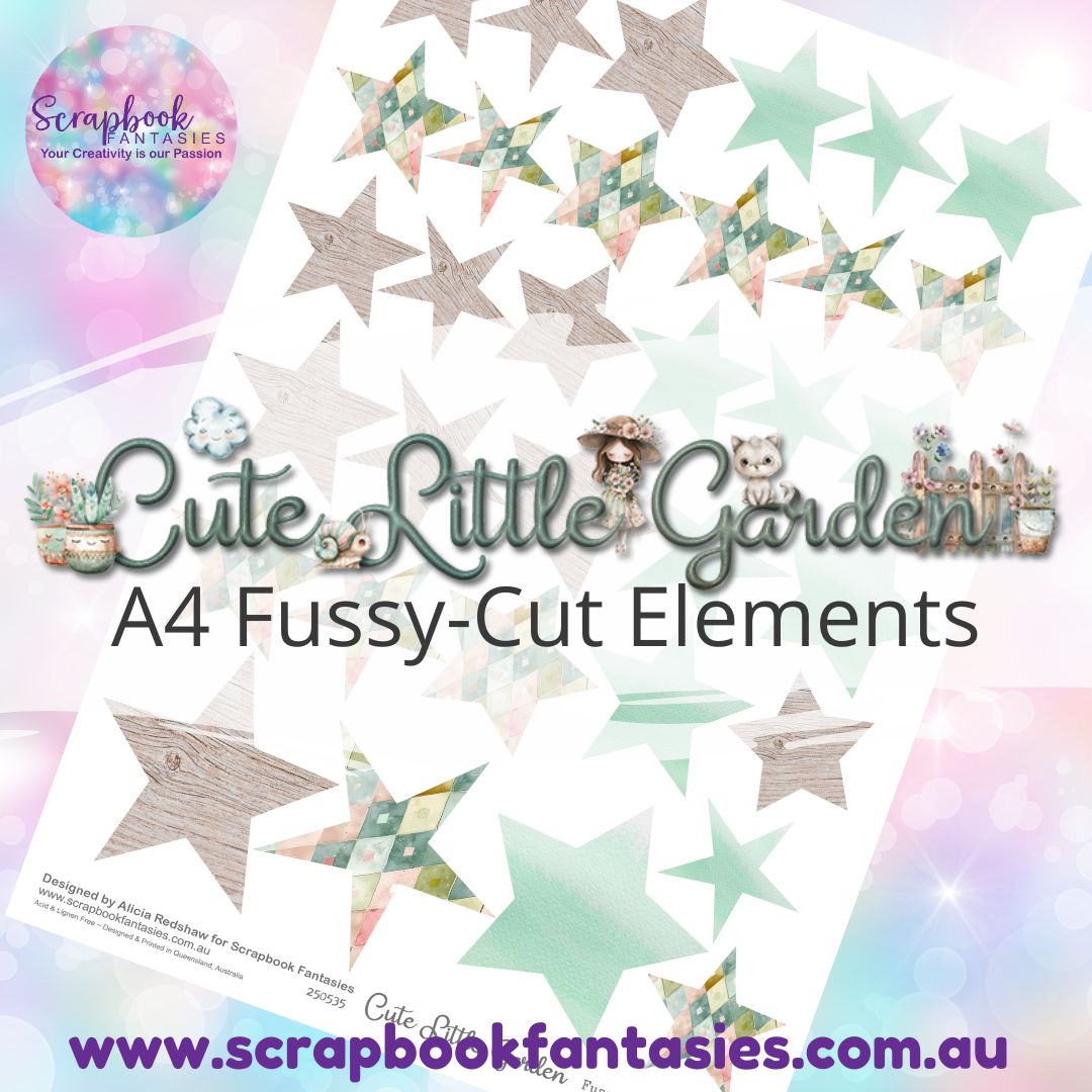Cute Little Garden A4 Colour Fussy-Cut Elements - Stars 2 250535