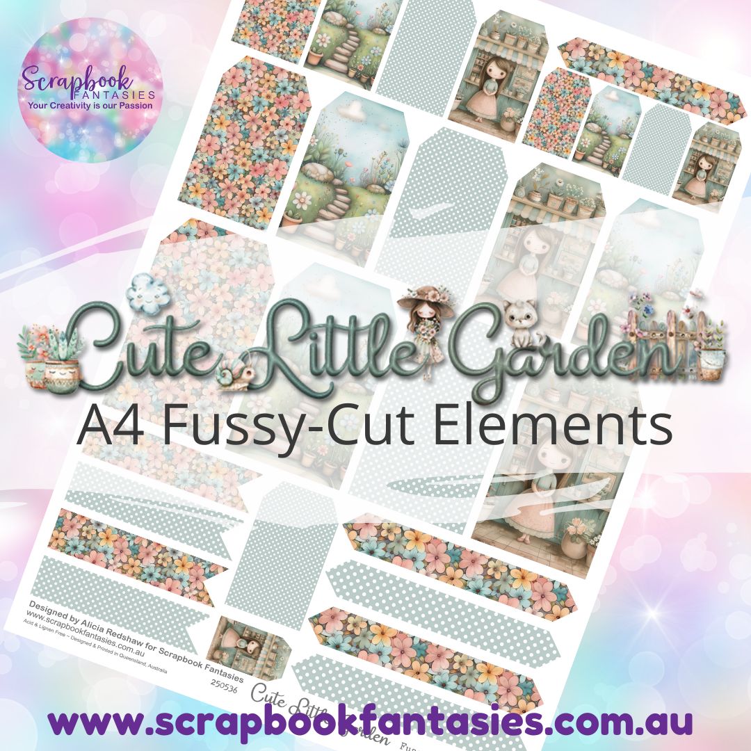 Cute Little Garden A4 Colour Fussy-Cut Elements - Tags & Tabs 1 250536