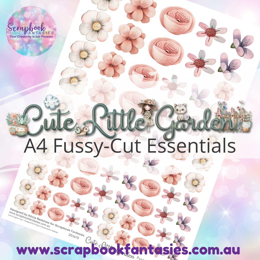 Cute Little Garden A4 Colour Fussy-Cut Essentials - Flowers 1a 250505