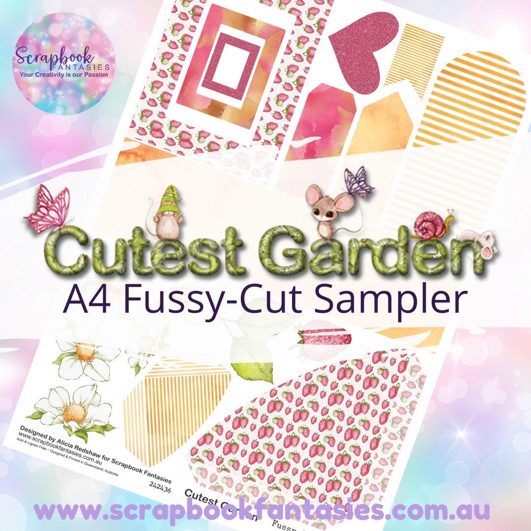 Cutest Garden A4 Colour Fussy-Cut Sampler - Strawberries - 242436