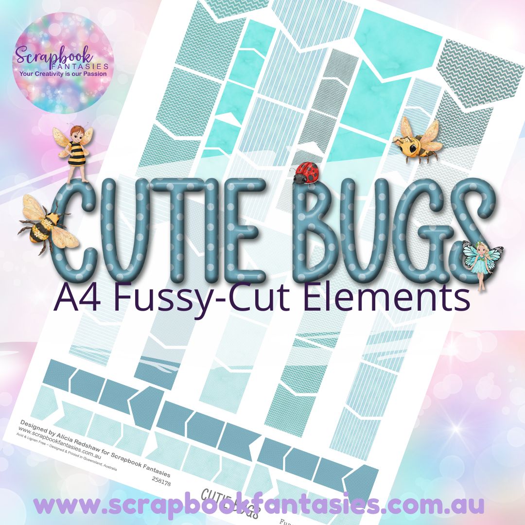 Cutie Bugs A4 Colour Fussy-Cut Elements - Flags & Banners 1 258178