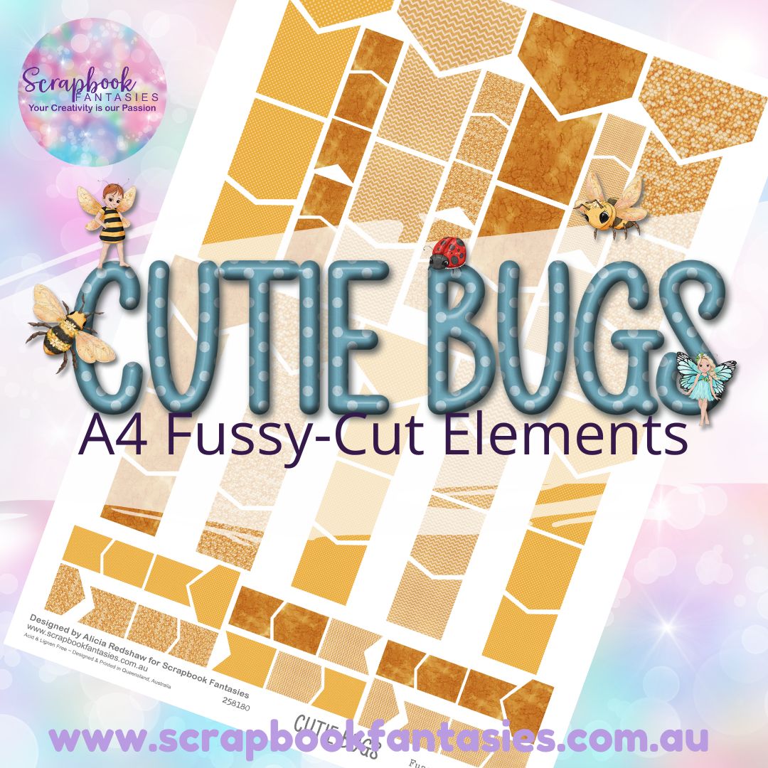 Cutie Bugs A4 Colour Fussy-Cut Elements - Flags & Banners 3 258180
