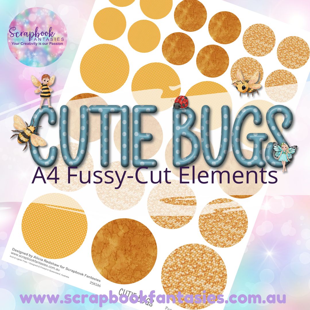 Cutie Bugs A4 Colour Fussy-Cut Elements - Circles 6 258186