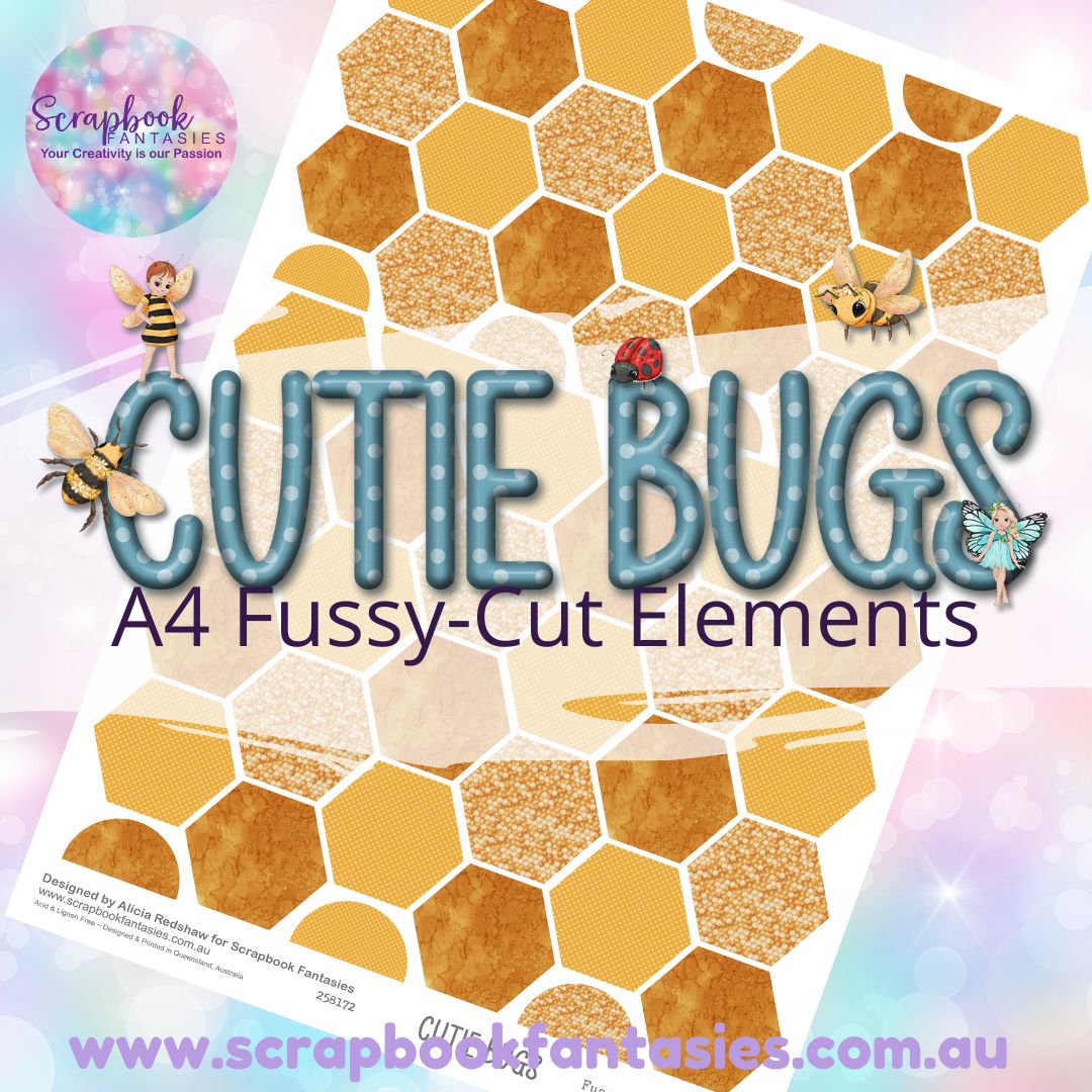 Cutie Bugs A4 Colour Fussy-Cut Elements - Hexagons 1 258172