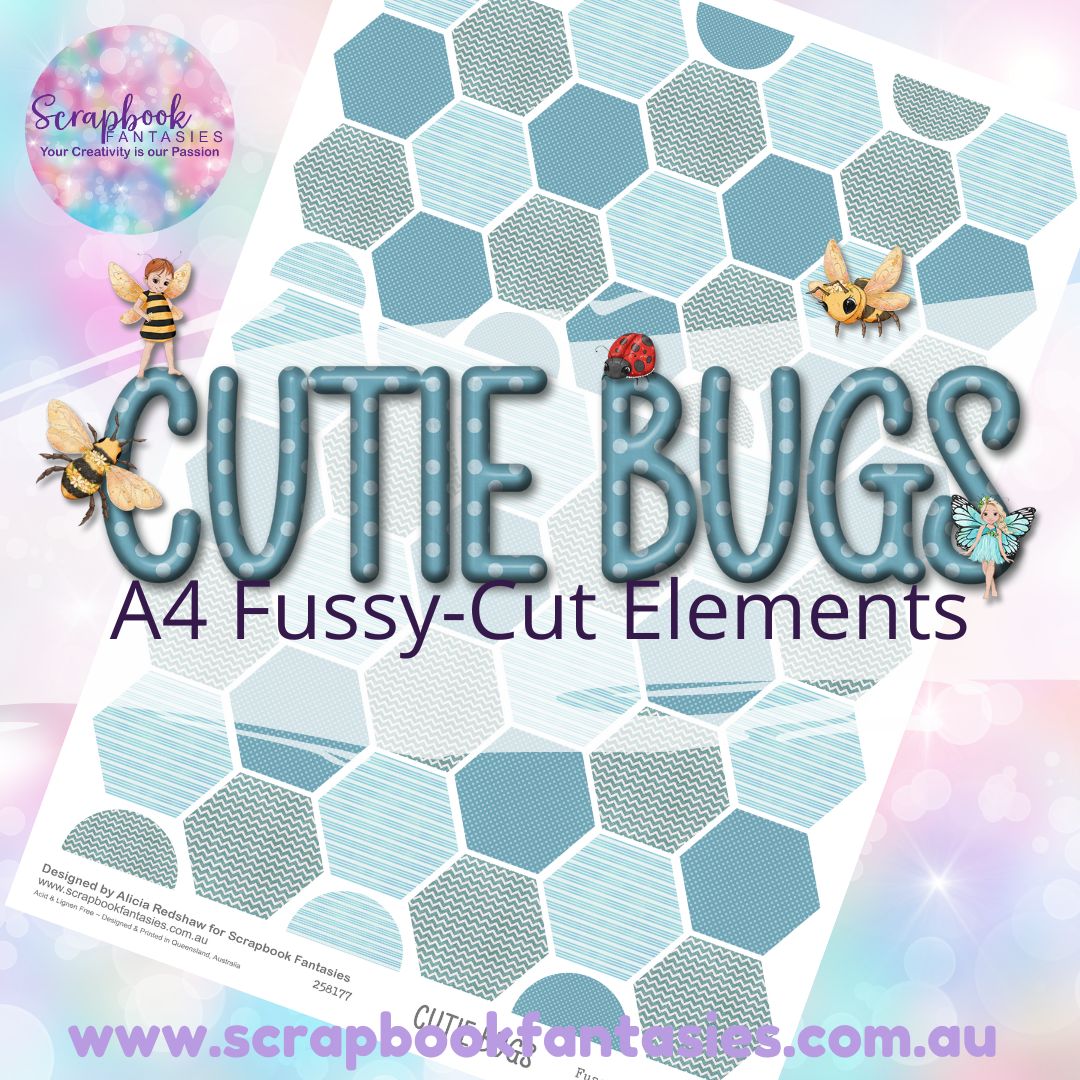Cutie Bugs A4 Colour Fussy-Cut Elements - Hexagons 6 258177