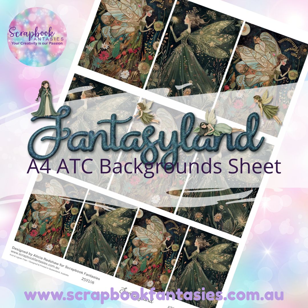 Fantasyland A4 ATC Backgrounds Sheet 1 259108