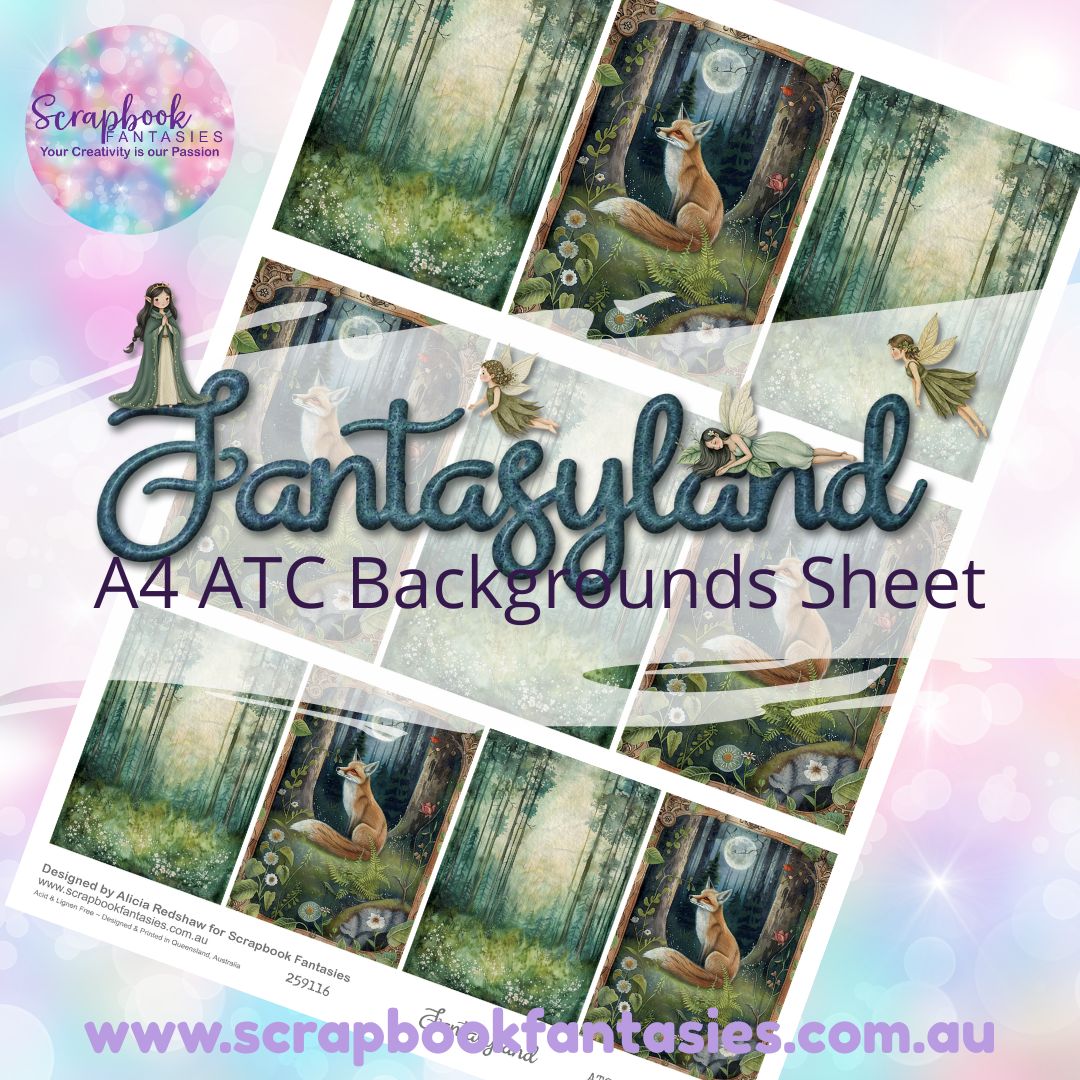 Fantasyland A4 ATC Backgrounds Sheet 5 259116