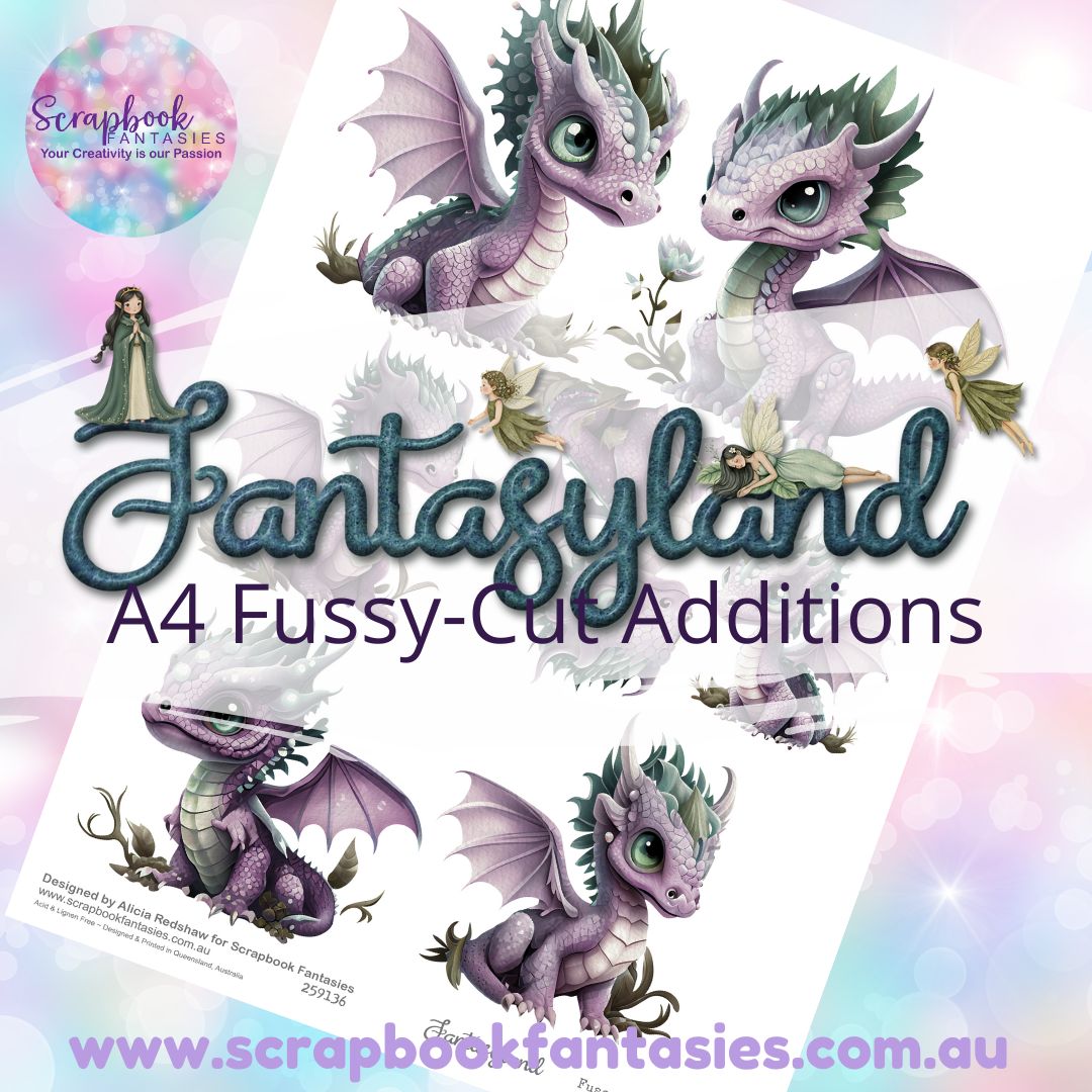 Fantasyland A4 Colour Fussy-Cut Additions - Dragons 259136