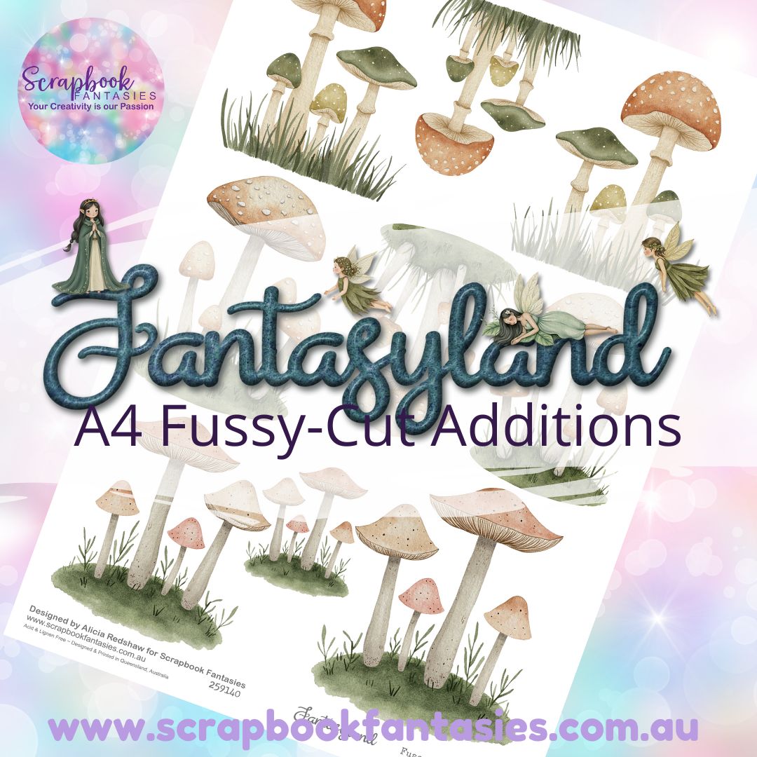 Fantasyland A4 Colour Fussy-Cut Additions - Mushrooms 259140